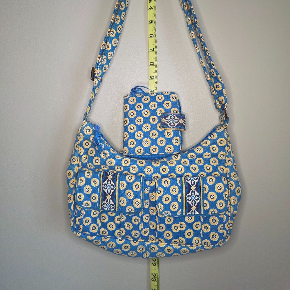 Share Vera Bradley Libby Crossbody Bag Purse & Wallet in Riviera Blue Retired